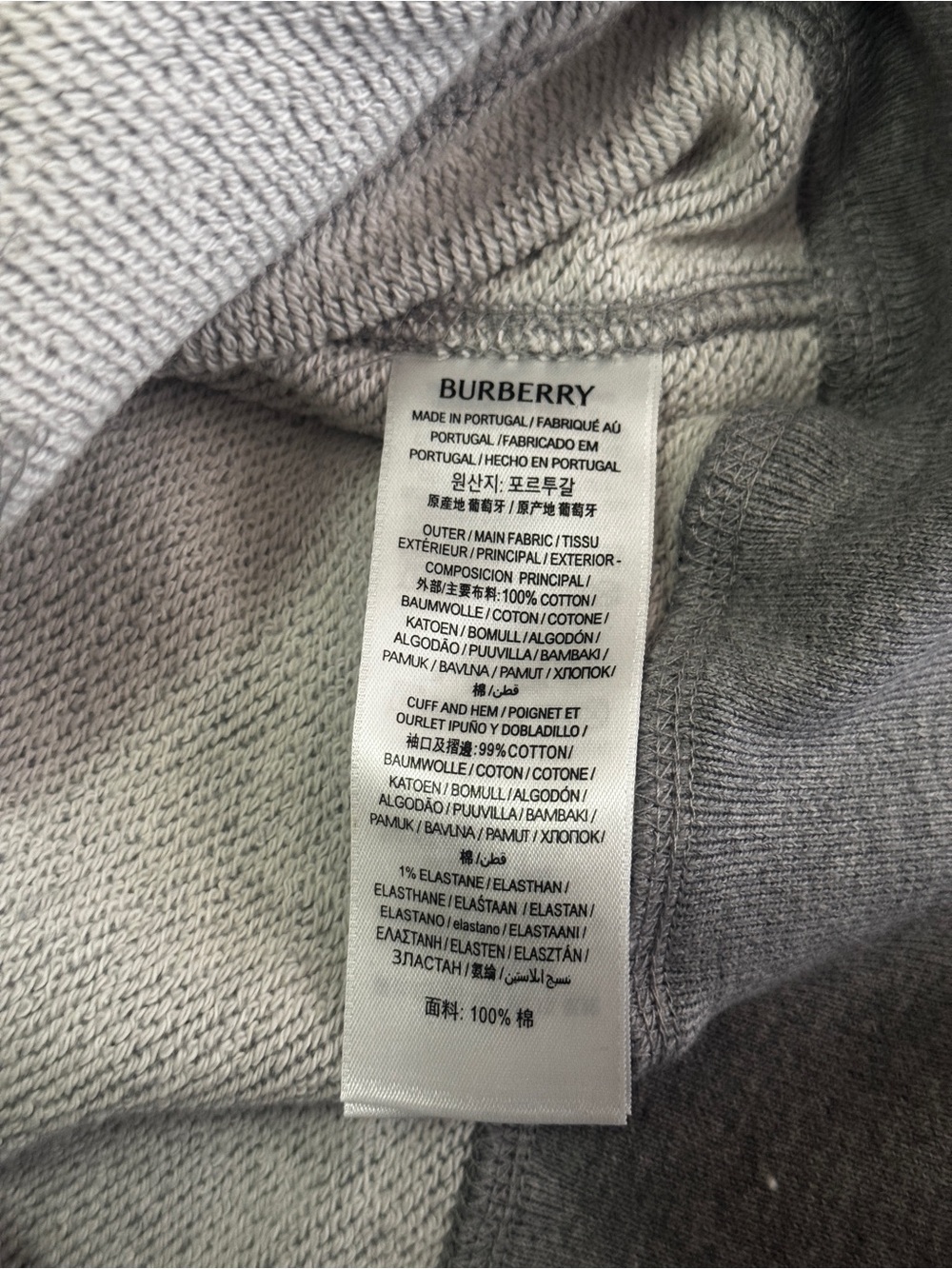 Burberry Gray Zip-Up Hoodie with Check Patch - Picture 4 of 4